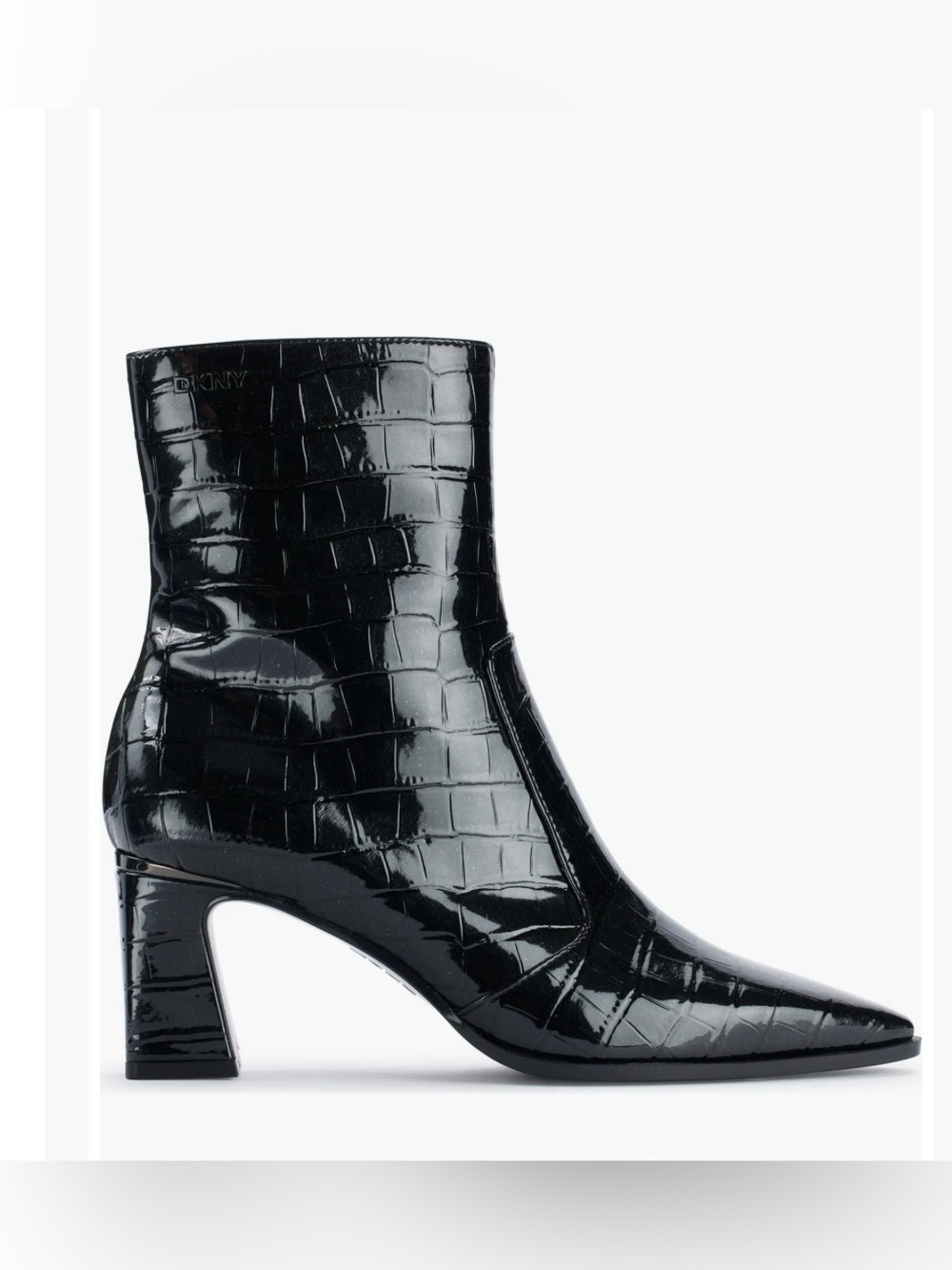 DKNY Sunny Bootie Pointed Toe Heeled Crocodile Embossed Size 7.5 NIB